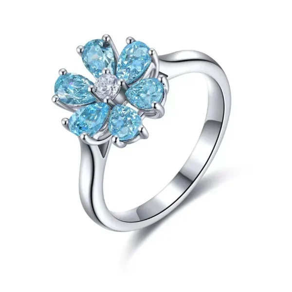 Ruihe New Custom 925 Silver Flower Ring - Image 2