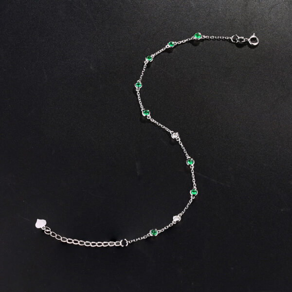 Natural 0.53ct Emerald & 0.1ct Diamonds 18k White Gold Engagement Bracelet Free Shipping - Image 6