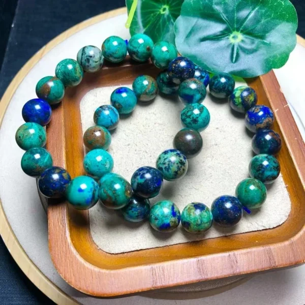 Natural Green Malachite Azurite Beads Bracelet Fashion Jewelry AAAAAA